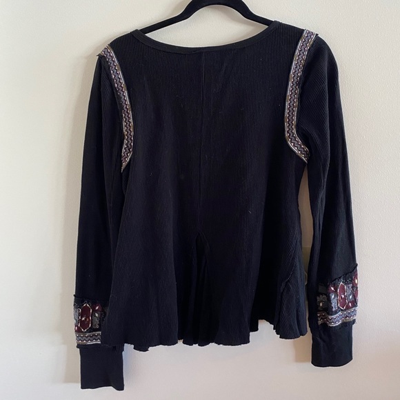Free People Embroidered Waffle Long Sleeve - Picture 5 of 6